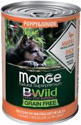 Monge BWild Grain Free Puppy&Junior с уткой кусочки в соусе