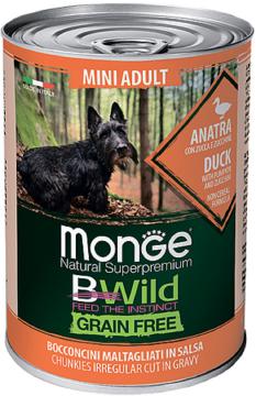Изображение 1 - Monge BWild Grain Free Mini Adult с уткой, тыквой и кабачками кусочки в соусе