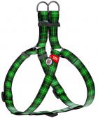 Collar WauDog Nylon Шотландка зеленая нейлоновая шлея