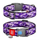 Collar WauDog Nylon Фиолетовый камо нейлоновый ошейник