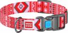 Collar WauDog Nylon Этно красный нейлоновый ошейник