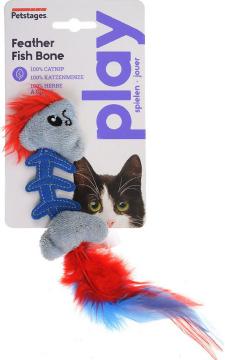 Изображение 1 - Petstages Feather Fish Bone Игрушка рыбка с перьями