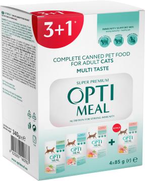 Изображение 1 - Optimeal Adult Cat Multi Taste №4 кролик, форель, индейка