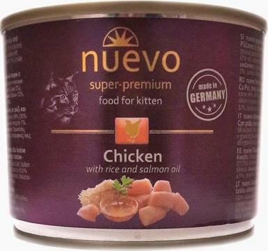 Изображение 1 - Nuevo Kitten Для котят с курицей, рисом и маслом лосося