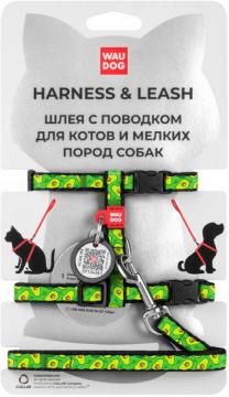 Изображение 1 - Collar WauDog Nylon Авокадо нейлоновая шлея с поводком для котов