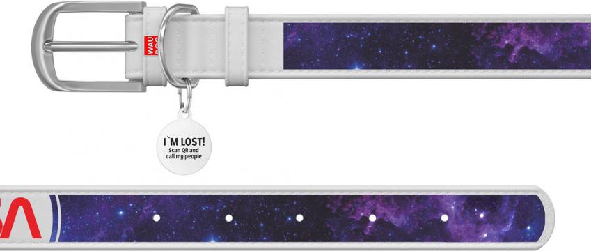 Изображение 4 - Collar WauDog Design Nasa21 кожаный ошейник белый