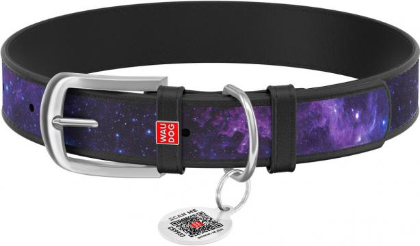 Изображение 1 - Collar WauDog Design Nasa21 кожаный ошейник черный