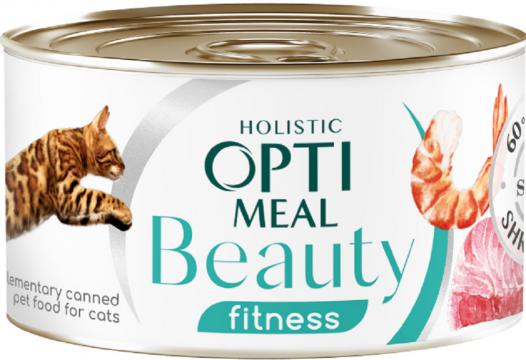 Изображение 1 - Optimeal Beauty Fitness Adult Cat с полосатым тунцом и креветками в соусе