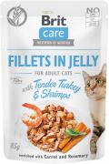 Brit Care Cat Pouch Нежная индейка с креветками в желе