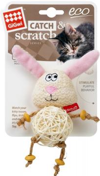 Изображение 2 - GiGwi Catch&Scratch Зайчик з плетеним м'ячиком