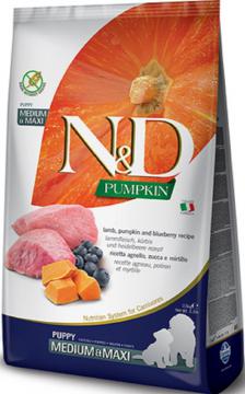 Изображение 1 - Farmina N&D GF Pumpkin Puppy Medium & Maxi Ягненок и Черника