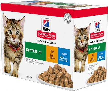 Изображение 1 - Hill's SP Feline Kitten Мультипак курка/океанічна риба в соусі
