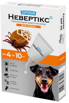 Изображение 1 - Superium Nevertix противоклещевые капли на холку для собак, 4-10кг