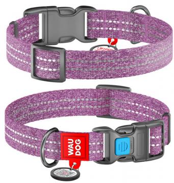 Изображение 1 - Collar Waudog Re-Cotton с qr паспортом фиолетовый