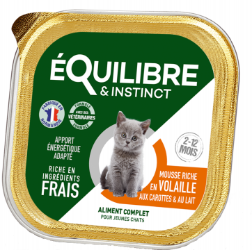 Изображение 1 - Equilibre & Instinct Мус для кошенят із м’ясом птиці, морквою та молоком