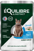 Equilibre & Instinct Шматочки в соусі для дорослих і стерилізованих котів із фореллю, кабачком і чебрецем