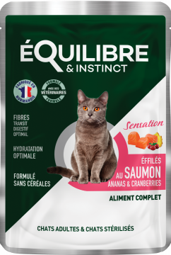 Изображение 1 - Equilibre & Instinct Шматочки в соусі для дорослих і стерилізованих котів із лососем, ананасом і журавлиною