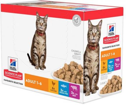 Изображение 1 - Hill's SP Adult Feline Мультипак курка / риба / яловичина в соусі