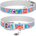 Collar WauDog Design Цветы с qr паспортом