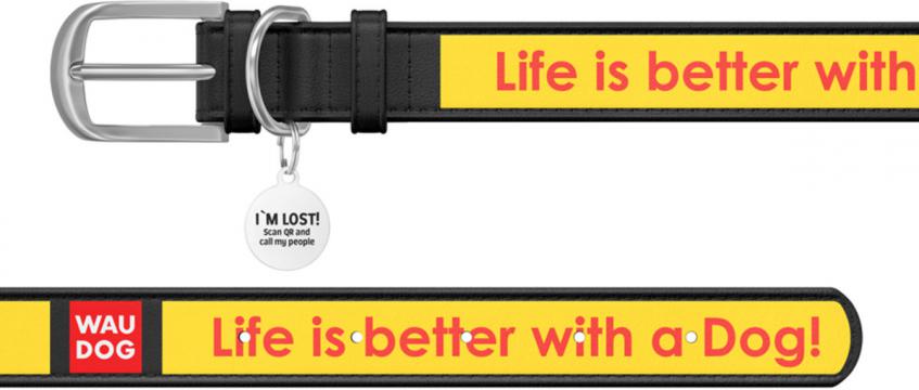 Изображение 2 - Collar WauDog Design Life is Better с qr паспортом чорный