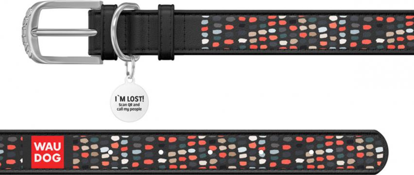 Изображение 2 - Collar WauDog Design Веселые точки с qr паспортом чорный