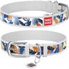 Collar WauDog Design Джунгли с qr паспортом белый