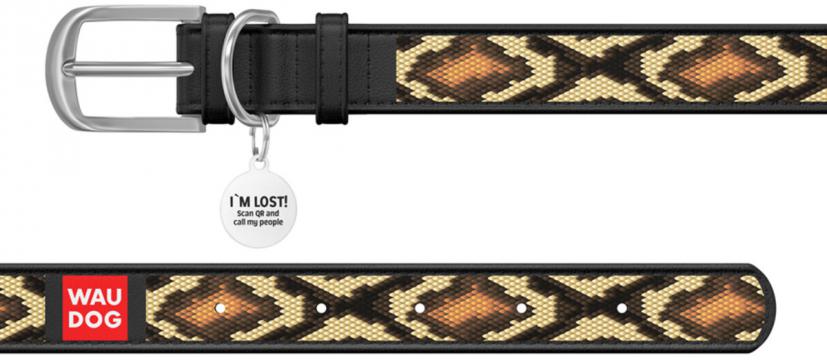 Изображение 2 - Collar WauDog Design Змея qr паспортом черный