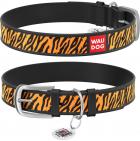 Collar WauDog Design Тигр qr паспортом черный