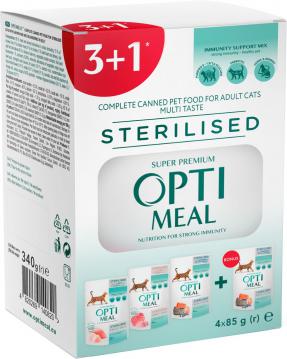 Изображение 1 - Optimeal Adult Cat Sterilised Multi Taste №6 лосось, индейка, говядина
