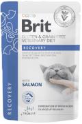Brit Veterinary Diet Cat GF Recovery пауч с лососем