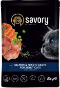Savory Adult Cat Salmon and Peas in Gravy