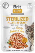 Brit Care Cat Pouch Sterilized Филе лосося и тунца в соусе