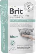 Brit Veterinary Diet Cat GF Urinary & Stress Relief пауч с индейкой