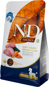 Изображение 1 - Farmina N&D Brown GF Adult Mini с ягненком, спирулиной и морковью