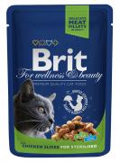 Brit Premium Pouch Курица для стерилизованных кошек