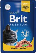 Brit Premium Pouch Лосось и форель для взрослых кошек